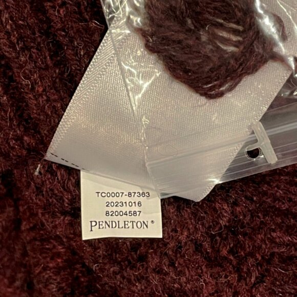 Pendleton Fisherman Sweater Women’s XL — Burgundy Heather Shetland Wool NWT - Picture 8 of 12